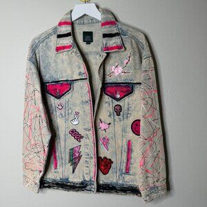 Hand Painted jean jacket by Lexus Amanda size small